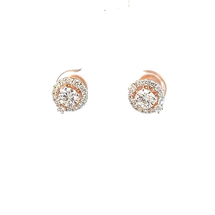 Solitaire Halo Earring